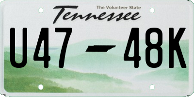TN license plate U4748K