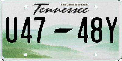 TN license plate U4748Y