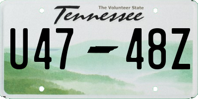 TN license plate U4748Z