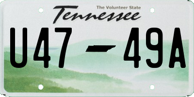 TN license plate U4749A