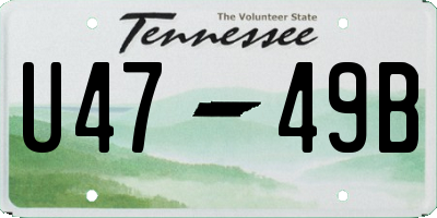 TN license plate U4749B