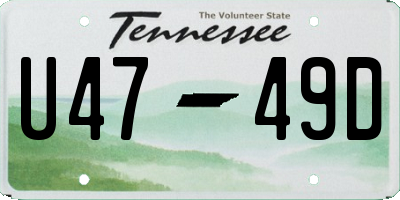 TN license plate U4749D