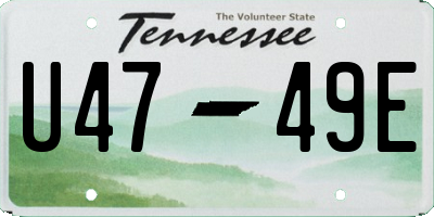 TN license plate U4749E