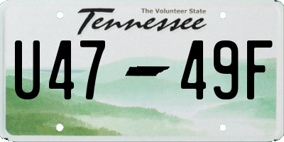 TN license plate U4749F