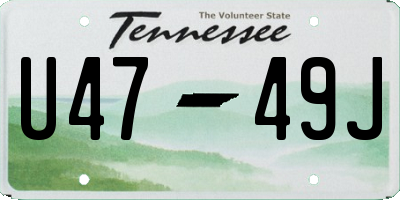 TN license plate U4749J