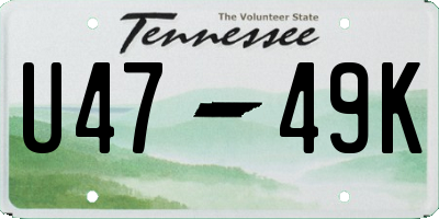 TN license plate U4749K