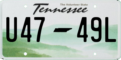 TN license plate U4749L