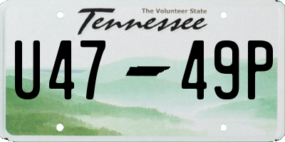 TN license plate U4749P
