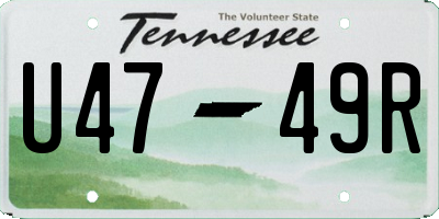 TN license plate U4749R