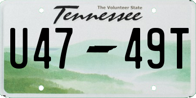 TN license plate U4749T