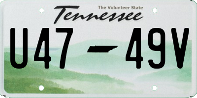 TN license plate U4749V