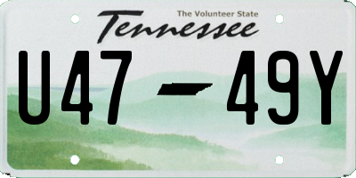 TN license plate U4749Y
