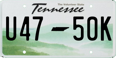 TN license plate U4750K