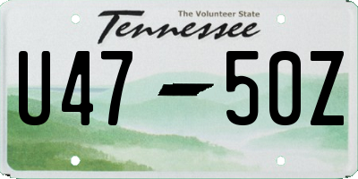 TN license plate U4750Z