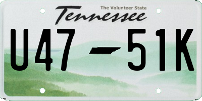 TN license plate U4751K