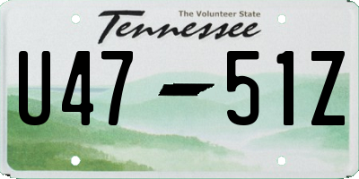 TN license plate U4751Z