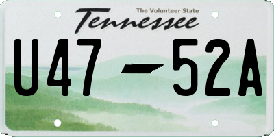 TN license plate U4752A