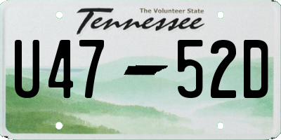 TN license plate U4752D