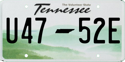 TN license plate U4752E