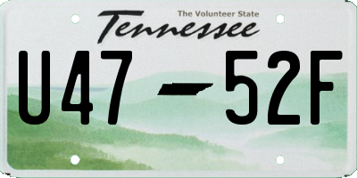 TN license plate U4752F