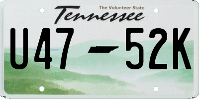TN license plate U4752K