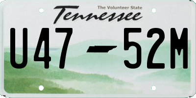 TN license plate U4752M