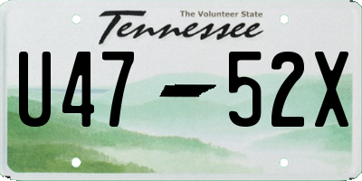TN license plate U4752X