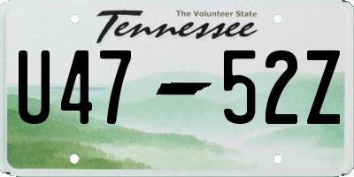 TN license plate U4752Z