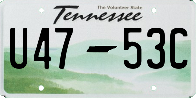 TN license plate U4753C