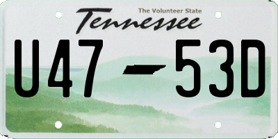 TN license plate U4753D
