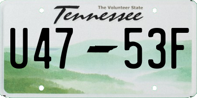 TN license plate U4753F