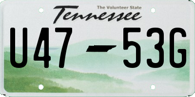 TN license plate U4753G