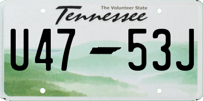 TN license plate U4753J