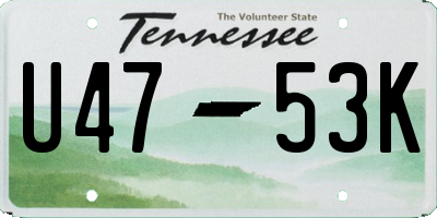 TN license plate U4753K