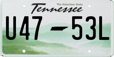 TN license plate U4753L