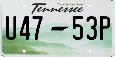 TN license plate U4753P