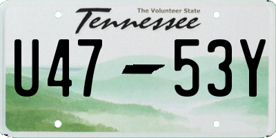 TN license plate U4753Y