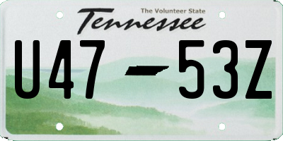 TN license plate U4753Z