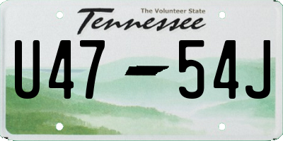 TN license plate U4754J