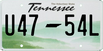 TN license plate U4754L