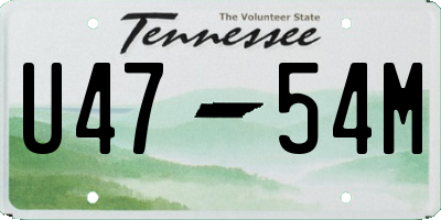 TN license plate U4754M