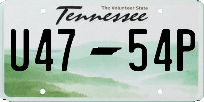 TN license plate U4754P