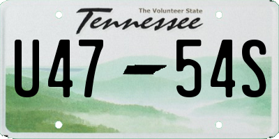 TN license plate U4754S