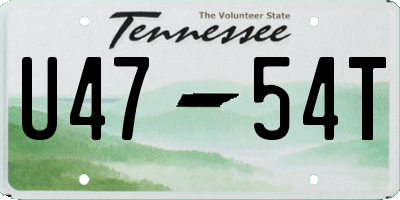 TN license plate U4754T