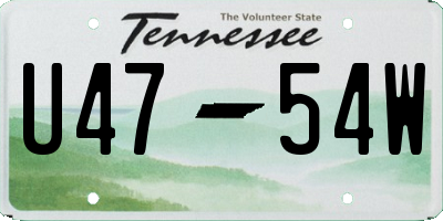TN license plate U4754W