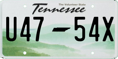 TN license plate U4754X
