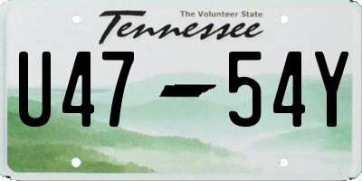 TN license plate U4754Y