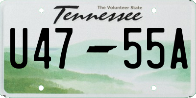 TN license plate U4755A