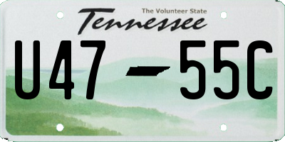 TN license plate U4755C