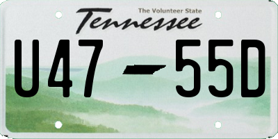 TN license plate U4755D